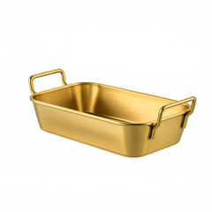 Golden Stainless Steel Serving Basket – 10.5 x 10.5 cm & 16.8 x 10.5 cm | Luxury Gold Finish Snack & Fries Basket - Habitt