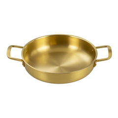 Golden Stainless Steel China Wok – Deep Frying & Stir-Fry Pan with Handles (Available in 22 cm, 24 cm, 26 cm & 28 cm) - Habitt