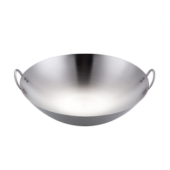 Heavy Gauge Stainless Steel Wok with Dual Handles – Professional-Grade Deep Stir-Fry Pan (Available in 32 cm to 70 cm) - Habitt