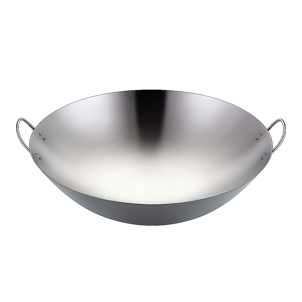 Heavy Gauge Stainless Steel Wok with Dual Handles – Professional-Grade Deep Stir-Fry Pan (Available in 32 cm to 70 cm) - Habitt