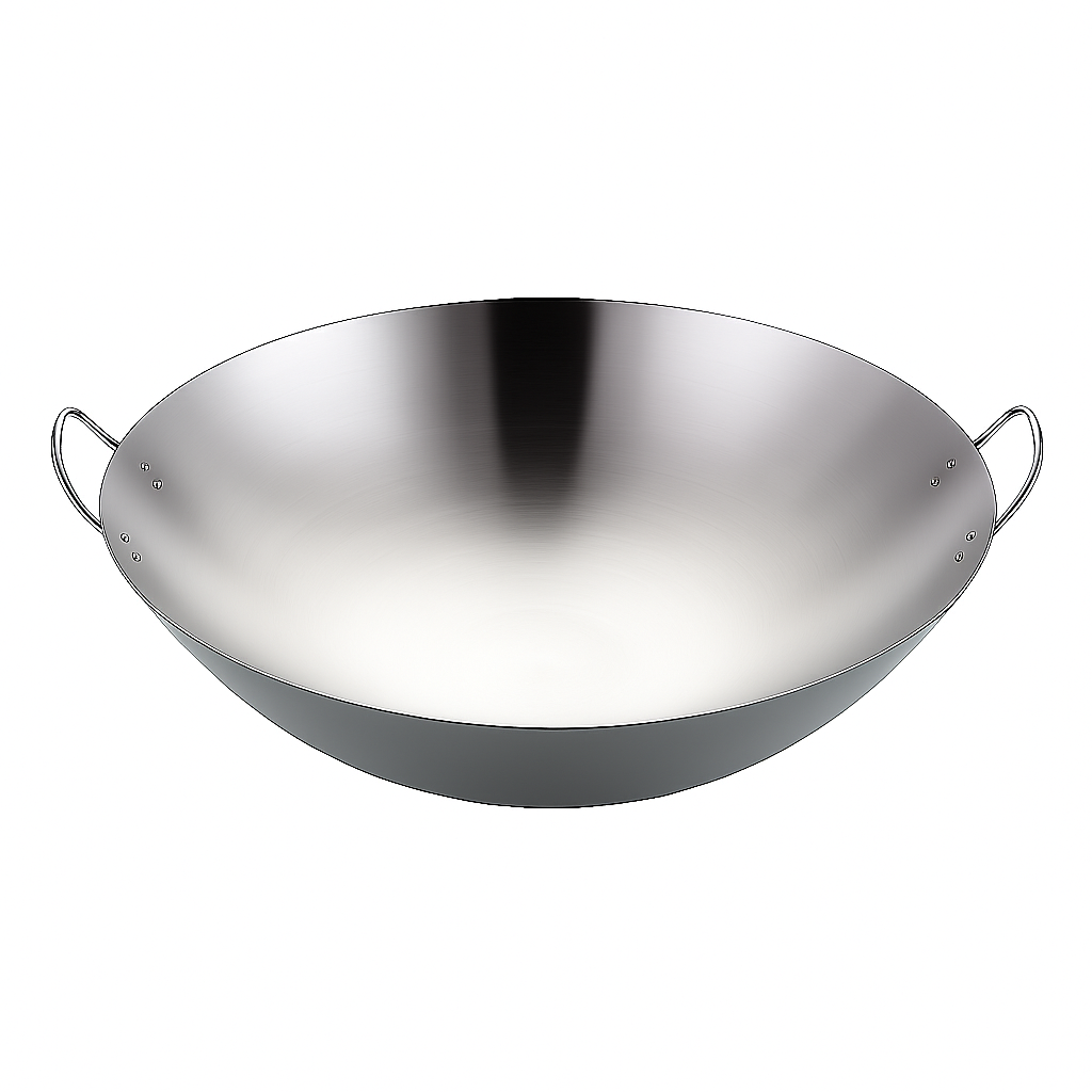 Heavy Gauge Stainless Steel Wok with Dual Handles – Professional-Grade Deep Stir-Fry Pan (Available in 32 cm to 70 cm) - Habitt