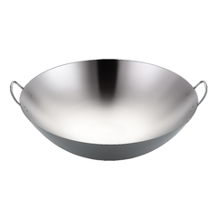 Heavy Gauge Stainless Steel Wok with Dual Handles – Professional-Grade Deep Stir-Fry Pan (Available in 32 cm to 70 cm) - Habitt