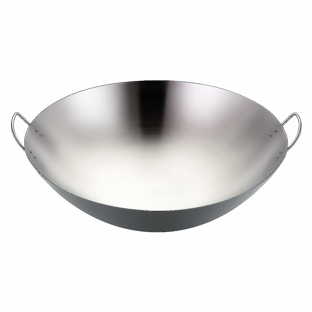Heavy Gauge Stainless Steel Wok with Dual Handles – Professional-Grade Deep Stir-Fry Pan (Available in 32 cm to 70 cm) - Habitt