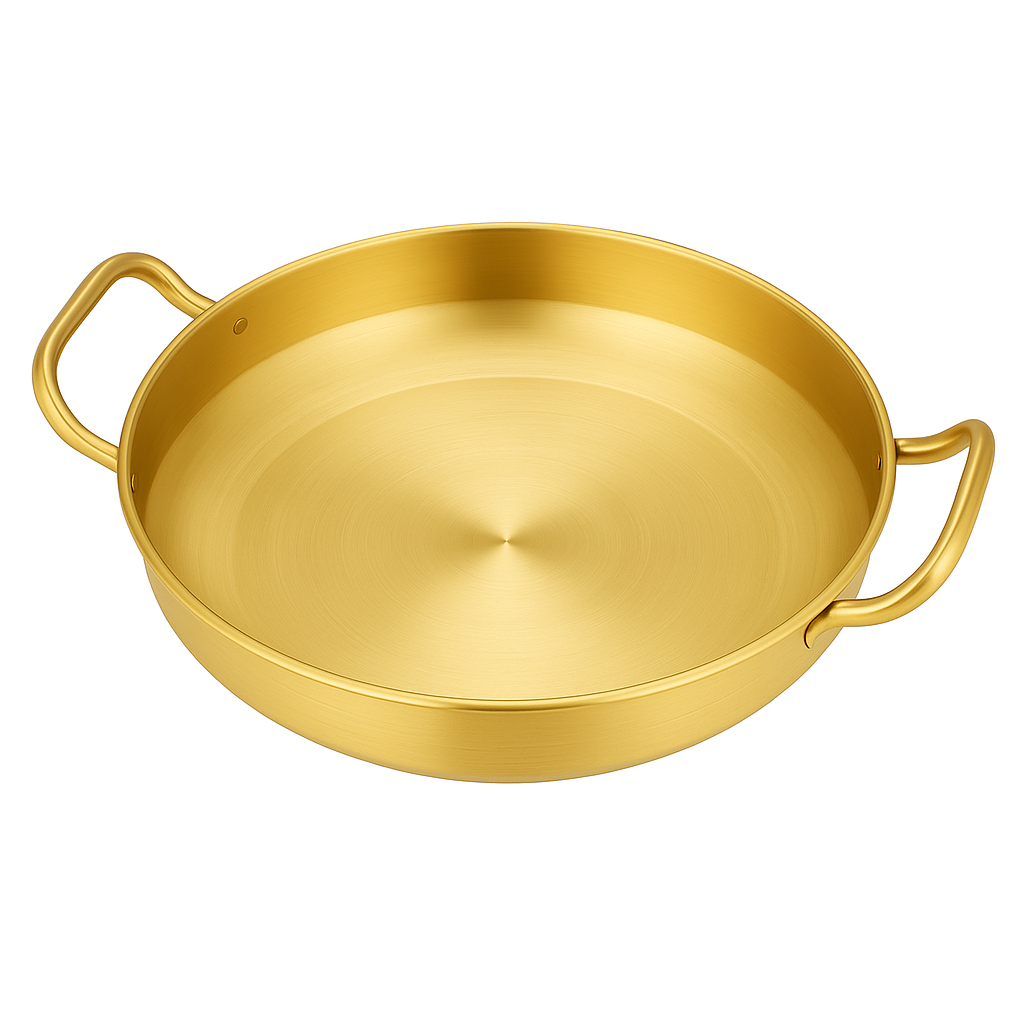 Golden Spanish Paella Pan – Premium Stainless Steel Dual-Tone Cook & Serve Pan (Available in 22 cm to 30 cm) - Habitt