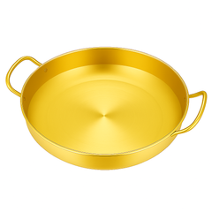 Golden Spanish Paella Pan – Premium Stainless Steel Dual-Tone Cook & Serve Pan (Available in 22 cm to 30 cm) - Habitt