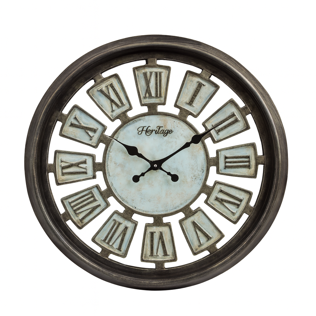 Heritage Wall Clock Numeral – 14-Inch Antique Roman Numeral Wall Clock with Vintage Metal-Look Plastic Frame - Habitt