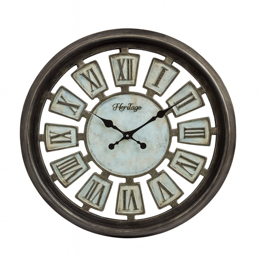 Heritage Wall Clock Numeral – 14-Inch Antique Roman Numeral Wall Clock with Vintage Metal-Look Plastic Frame - Habitt