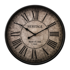 Heritage “Moon Time” 20-Inch Vintage Wall Clock – Roman Numeral Antique Design - Habitt