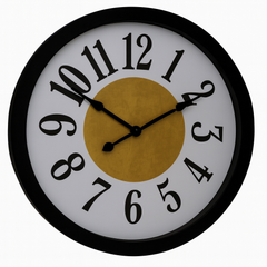 SCOTTISH 20" Modern Wall Clock – Black Plastic Frame with White Dial and Golden Center - Habitt