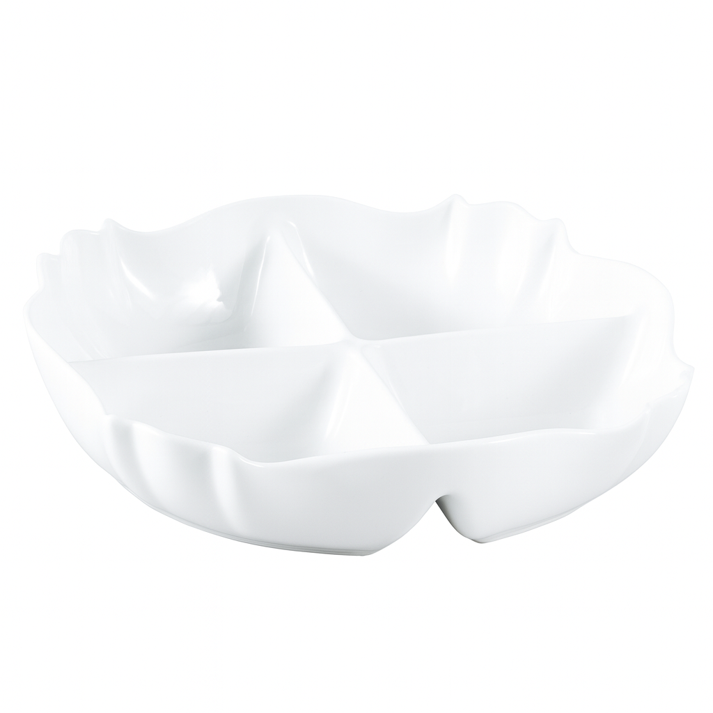 Serving Dish – 4 Portion White Ceramic Platter - Habitt