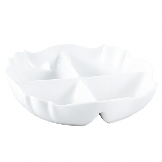 Serving Dish – 4 Portion White Ceramic Platter - Habitt