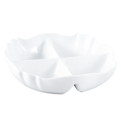Serving Dish – 4 Portion White Ceramic Platter - Habitt