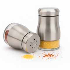 1Pc Stainless Steel Salt & Pepper Shaker – Modern Spice Dispenser (CH-2) - Habitt