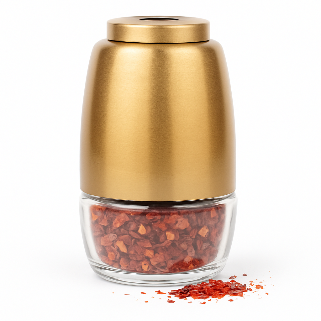1Pc Stainless Steel Salt & Pepper Shaker – Gold Finish (CH-25, Single Piece) - Habitt