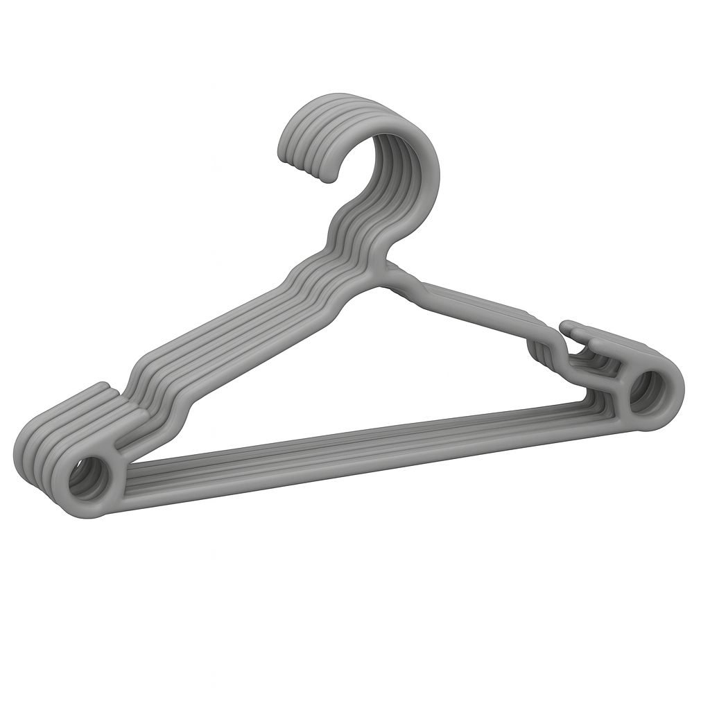 (PACK OF 6) Cloth Hangers – Durable Plastic Hangers - Habitt