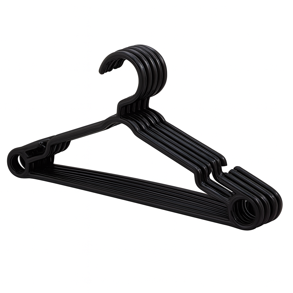 (PACK OF 6) Cloth Hangers – Durable Plastic Hangers - Habitt