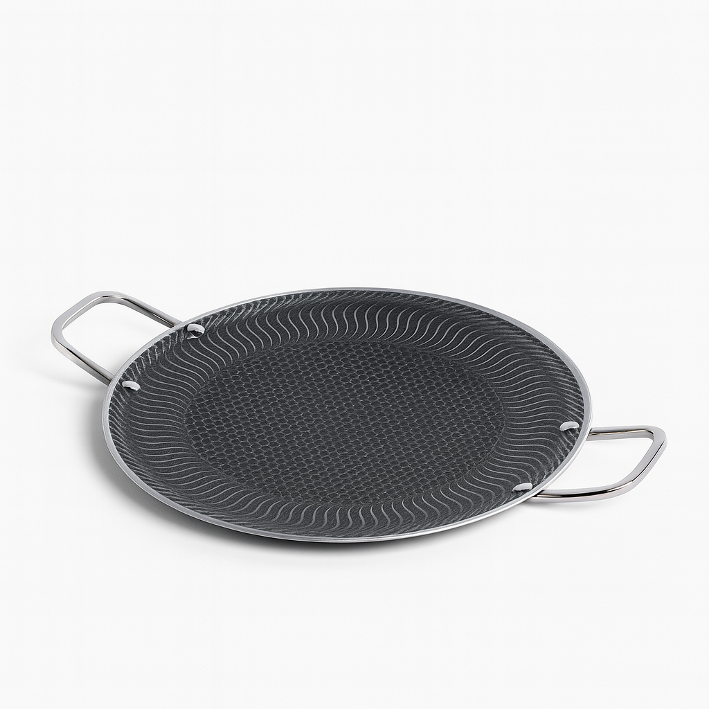 Premium Stainless Steel Non-Stick Tawa | Heavy-Duty Cookware with Dual Handles | 28 cm & 34 cm Sizes | Induction & Gas Compatible Flat Pan - Habitt