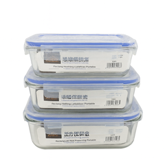 1Pc Premium Airtight Rectangle Glass Food Storage Containers– 1040ml, 1520ml & 2260ml | Leakproof, Microwave & Freezer Safe - Habitt