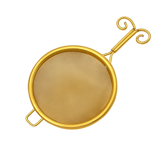 Golden Tea Strainer – Fine Mesh Filter with Scissor Style Handle - Habitt
