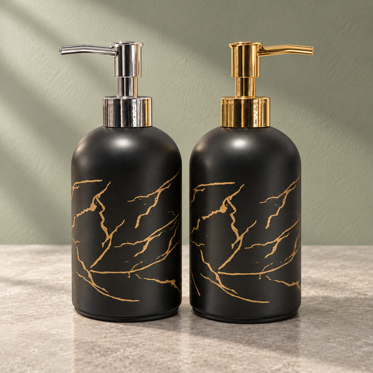 Assorted Soap Dispenser – Black Glossy Marble