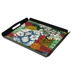 10 on 10 Magical Black Tray – Multicolor Decorative Serving Tray (25.4 cm) - Habitt