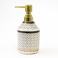 Elegant Ceramic Soap Dispenser with Golden Pump – 2 Stylish Color Variants - Habitt