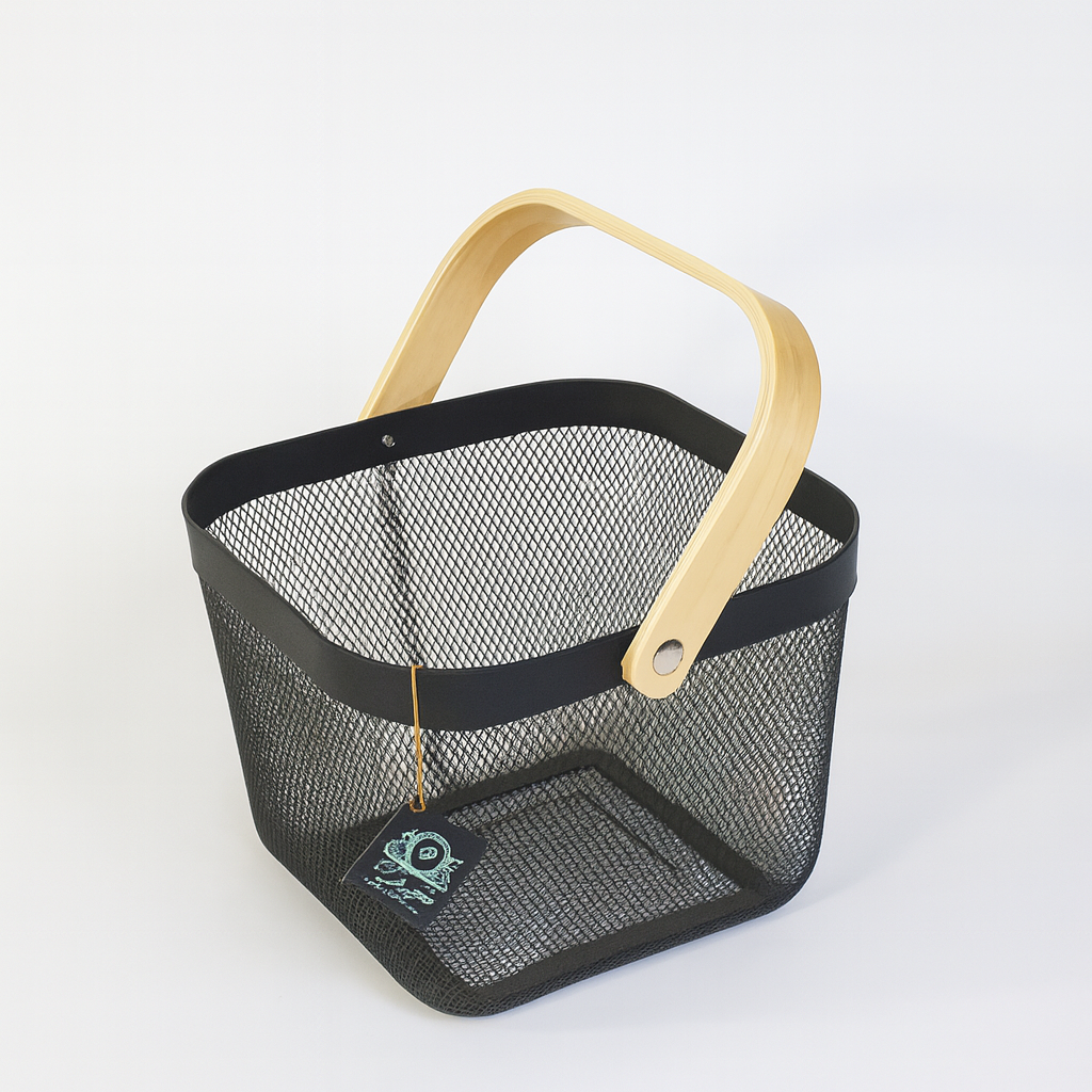 Fruit Basket with Bamboo Handle – 10 × 8 Inch - Habitt