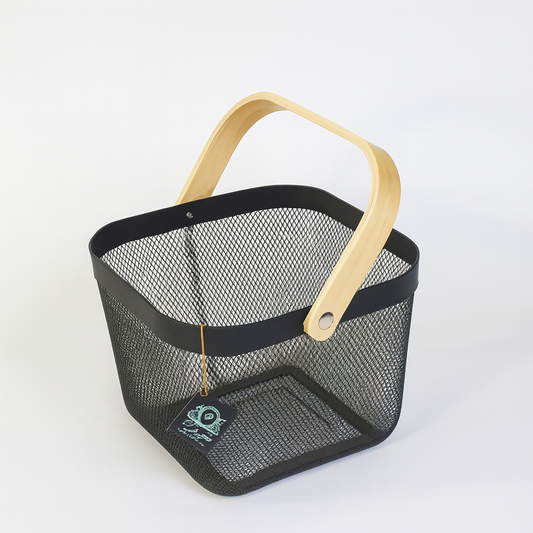 Fruit Basket with Bamboo Handle – 10 × 8 Inch - Habitt