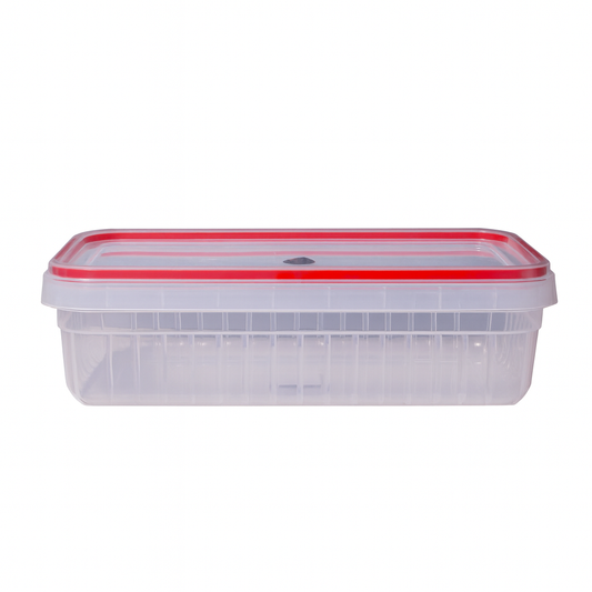 1pc Clear Storage Box 2 Liter (Assorted) – Airtight Plastic Food Container with Colored Lid - Habitt