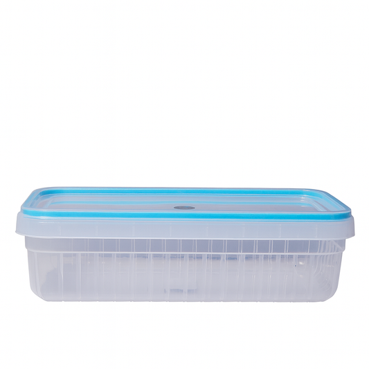 1pc Clear Storage Box 2 Liter (Assorted) – Airtight Plastic Food Container with Colored Lid - Habitt