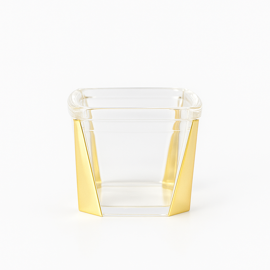 1Pc Acrylic Jar – Small, Medium & Large | Transparent Storage Container with Gold Design - Habitt