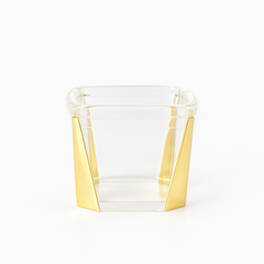 1Pc Acrylic Jar – Small, Medium & Large | Transparent Storage Container with Gold Design - Habitt
