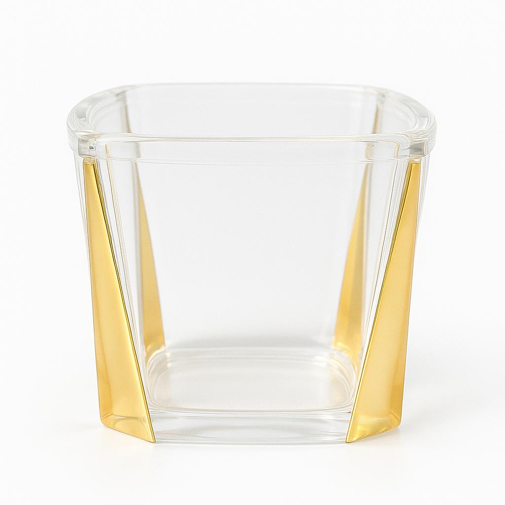 1Pc Acrylic Jar – Small, Medium & Large | Transparent Storage Container with Gold Design - Habitt