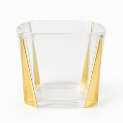 1Pc Acrylic Jar – Small, Medium & Large | Transparent Storage Container with Gold Design - Habitt