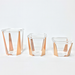 1Pc Acrylic Jar – Small, Medium & Large | Transparent Storage Container with Rose Gold Design - Habitt