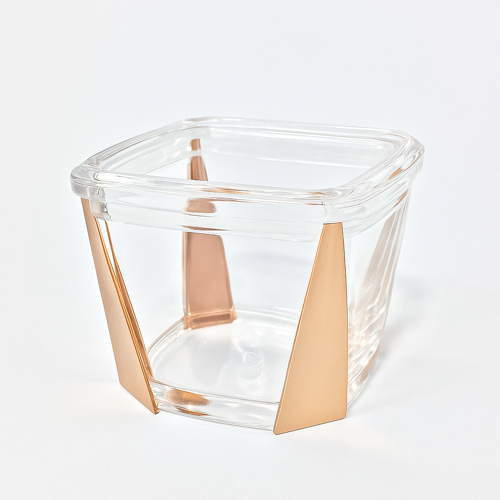 1Pc Acrylic Jar – Small, Medium & Large | Transparent Storage Container with Rose Gold Design - Habitt