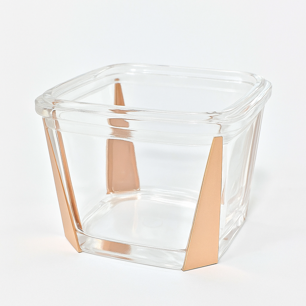 1Pc Acrylic Jar – Small, Medium & Large | Transparent Storage Container with Rose Gold Design - Habitt