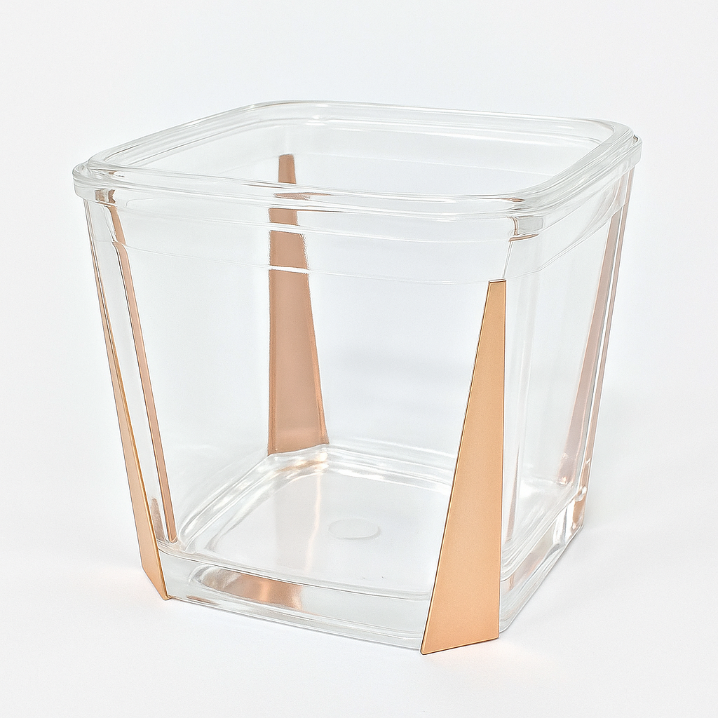 1Pc Acrylic Jar – Small, Medium & Large | Transparent Storage Container with Rose Gold Design - Habitt