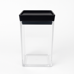 1Pc Acrylic Jar – Small, Medium & Large | Transparent Storage Container with Black Lid - Habitt