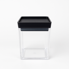 1Pc Acrylic Jar – Small, Medium & Large | Transparent Storage Container with Black Lid - Habitt