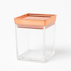 1Pc Acrylic Jar  – Small, Medium & Large | Transparent Storage Container with Rose Gold Lid - Habitt