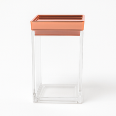 1Pc Acrylic Jar  – Small, Medium & Large | Transparent Storage Container with Rose Gold Lid - Habitt