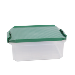 1pc Large Plastic Storage Box with Locking Lid – 4500ml Food-Grade Container (Red & Transparent) - Habitt