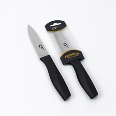 1Pc Stainless Steel Kitchen Knife – Single Piece Multipurpose Knife with Black Handle - Habitt