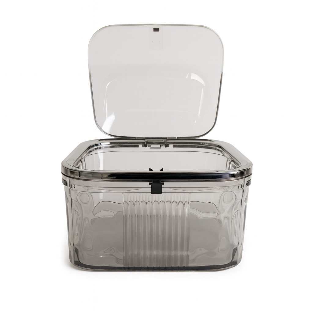 1pc Acrylic Push Box with Lid – Clear Storage Container (Small & Large) - Habitt