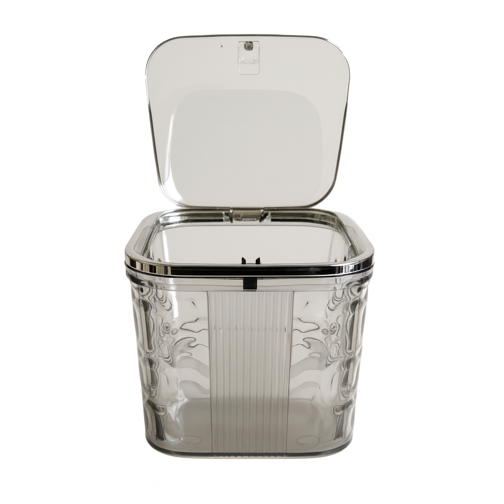 1pc Acrylic Push Box with Lid – Clear Storage Container (Small & Large) - Habitt
