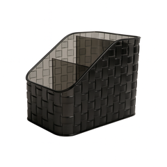 1pc Multi-Purpose Acrylic Organizer – Woven Design Storage Box with Compartments - Habitt