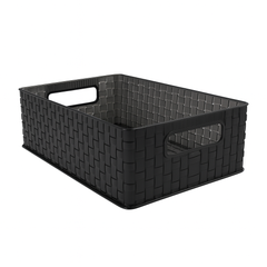 1pc Acrylic Woven Organizer with Handles – Multipurpose Storage Basket (Small, Large & Long) - Habitt