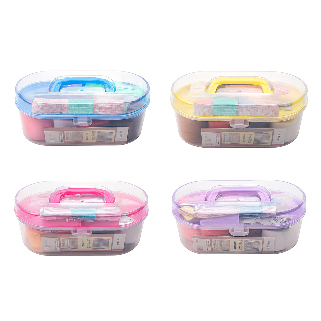 1pc Portable Mini Sewing Box Kit with Threads, Needles & Accessories Assorted – Compact Travel & Home Sewing Set - Habitt