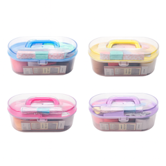 1pc Portable Mini Sewing Box Kit with Threads, Needles & Accessories Assorted – Compact Travel & Home Sewing Set - Habitt